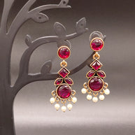 Fancy Stone Round Earring