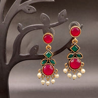Fancy Stone Round Earring