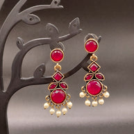 Fancy Stone Round Earring