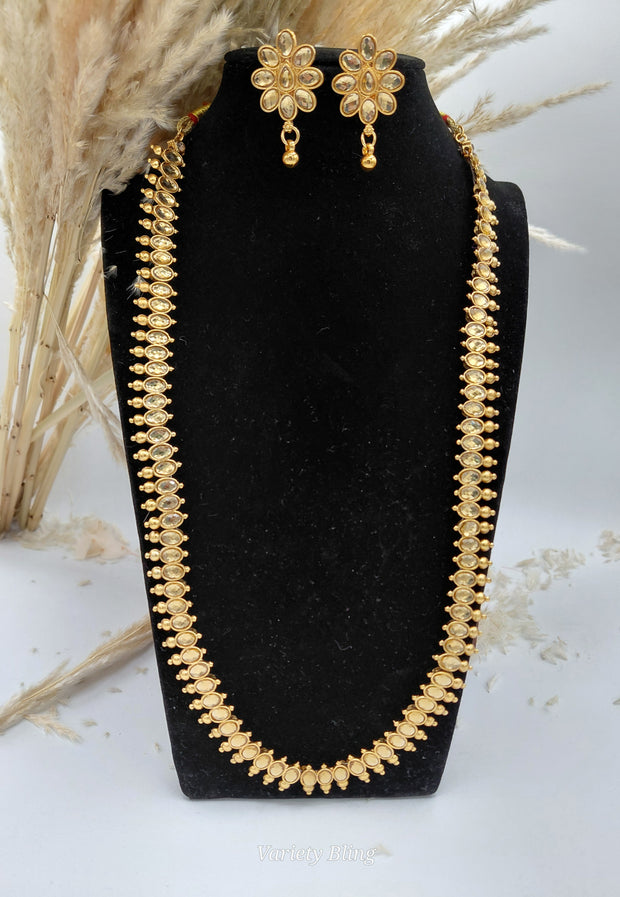 Fancy Stone Haaram Necklace Set