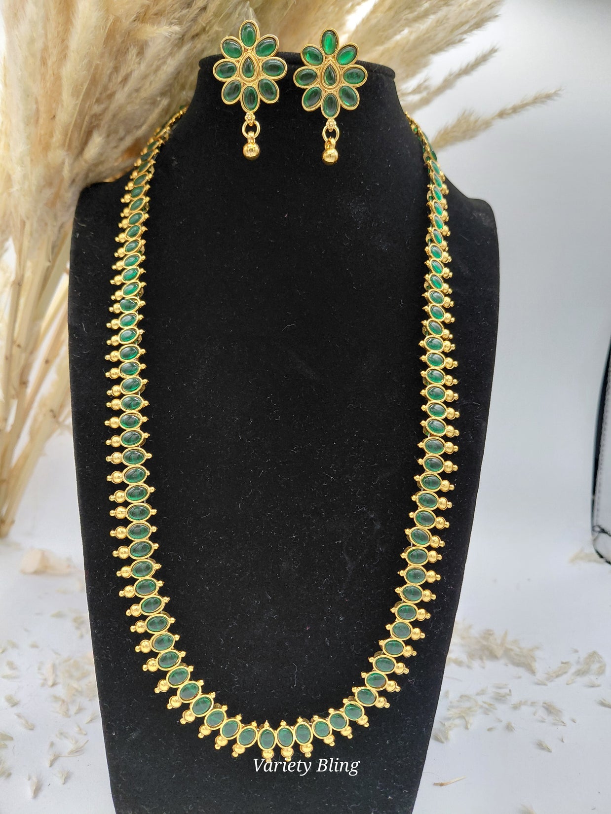 Fancy Stone Haaram Necklace Set