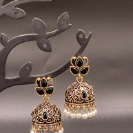 Fancy Leaf Jhumka Antique