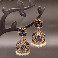 Fancy Leaf Jhumka Antique