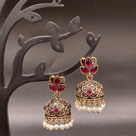 Fancy Leaf Jhumka Antique