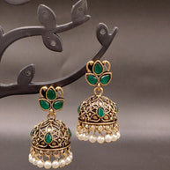 Fancy Leaf Jhumka Antique