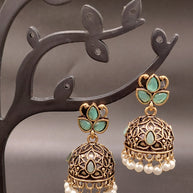Fancy Leaf Jhumka Antique