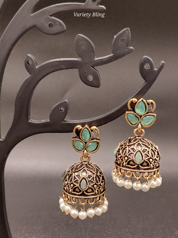 Fancy Leaf Jhumka Antique