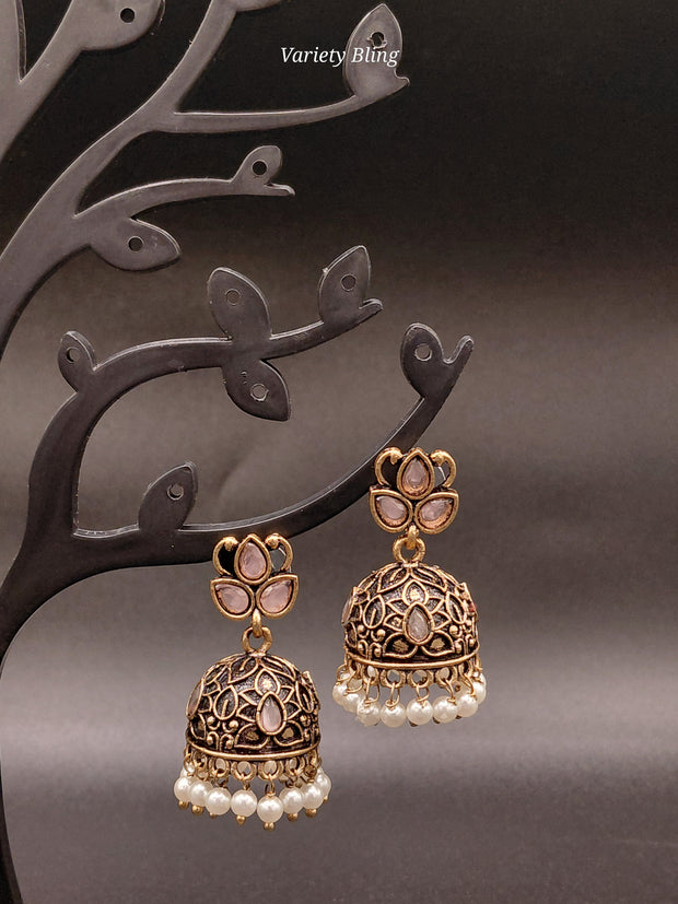 Fancy Leaf Jhumka Antique