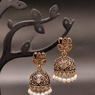 Fancy Leaf Jhumka Antique