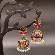 Fancy Leaf Jhumka Antique