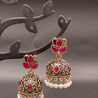 Fancy Leaf Jhumka Antique