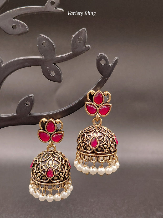 Fancy Leaf Jhumka Antique
