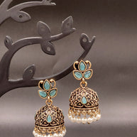 Fancy Leaf Jhumka Antique