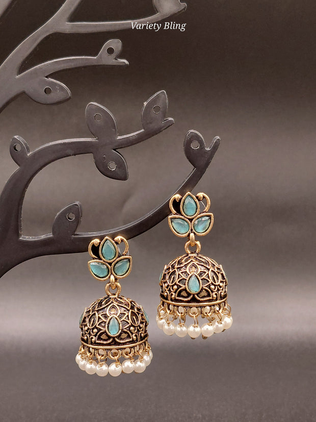 Fancy Leaf Jhumka Antique