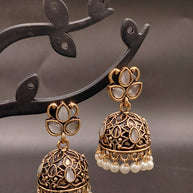 Fancy Leaf Jhumka Antique