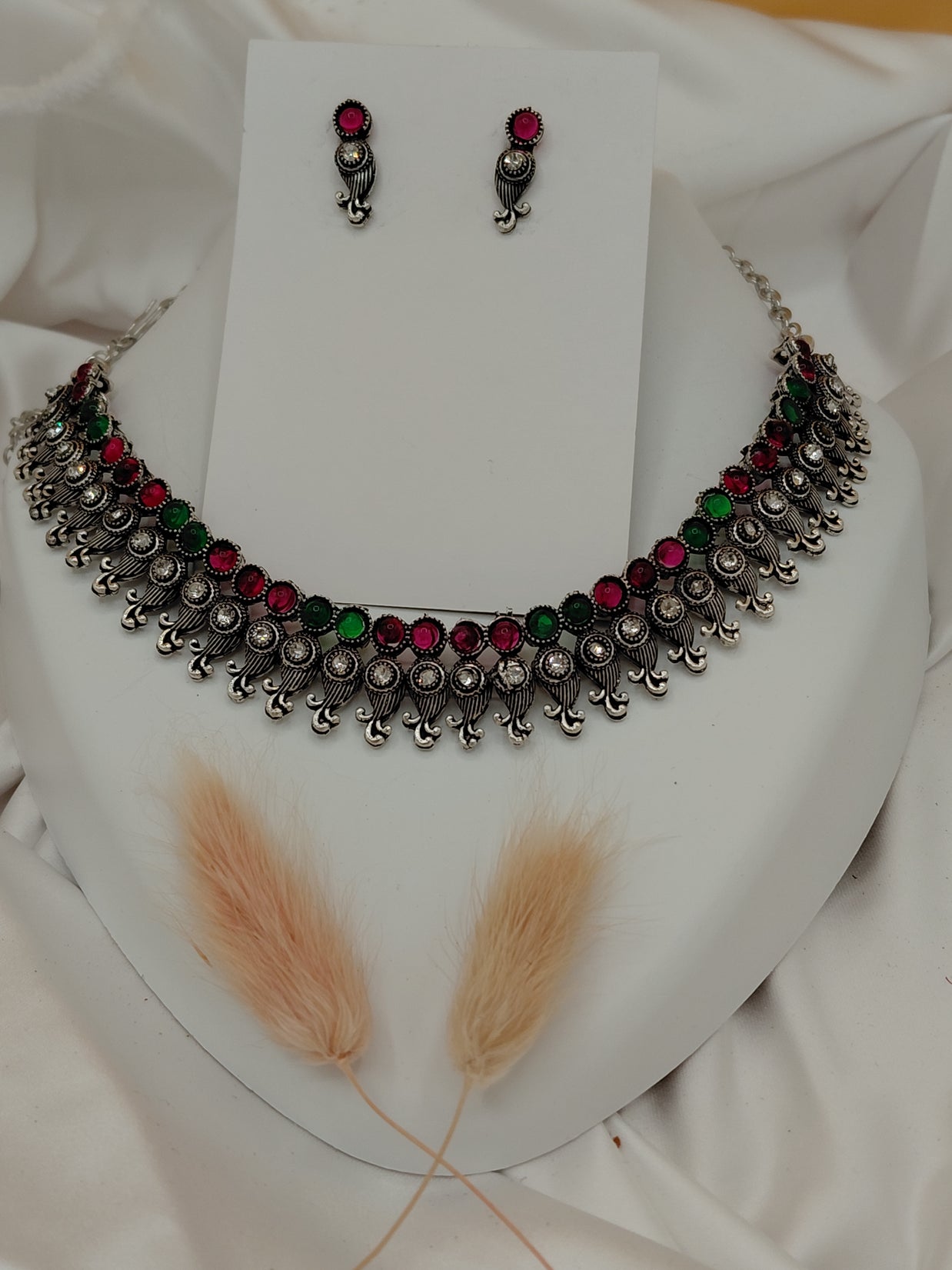 Fancy Necklace Set Black Mtl