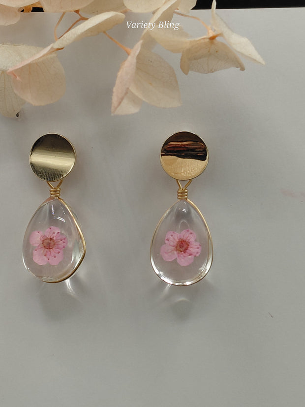 5 Petal Raindrop Earring