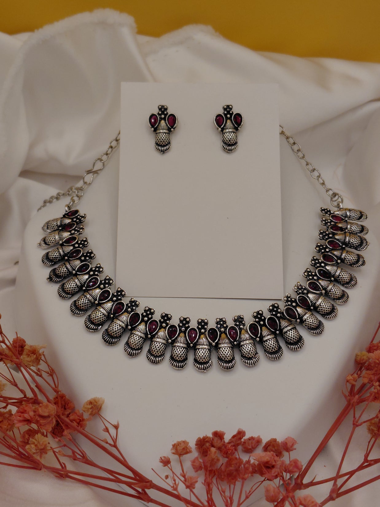 Fancy Necklace Set Black MTL