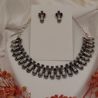 Fancy Necklace Set Black MTL