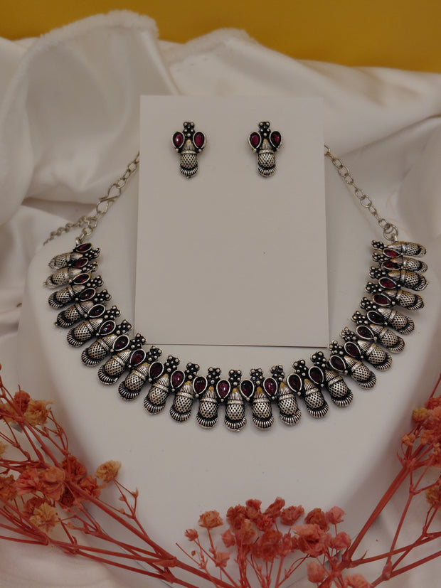 Fancy Necklace Set Black MTL