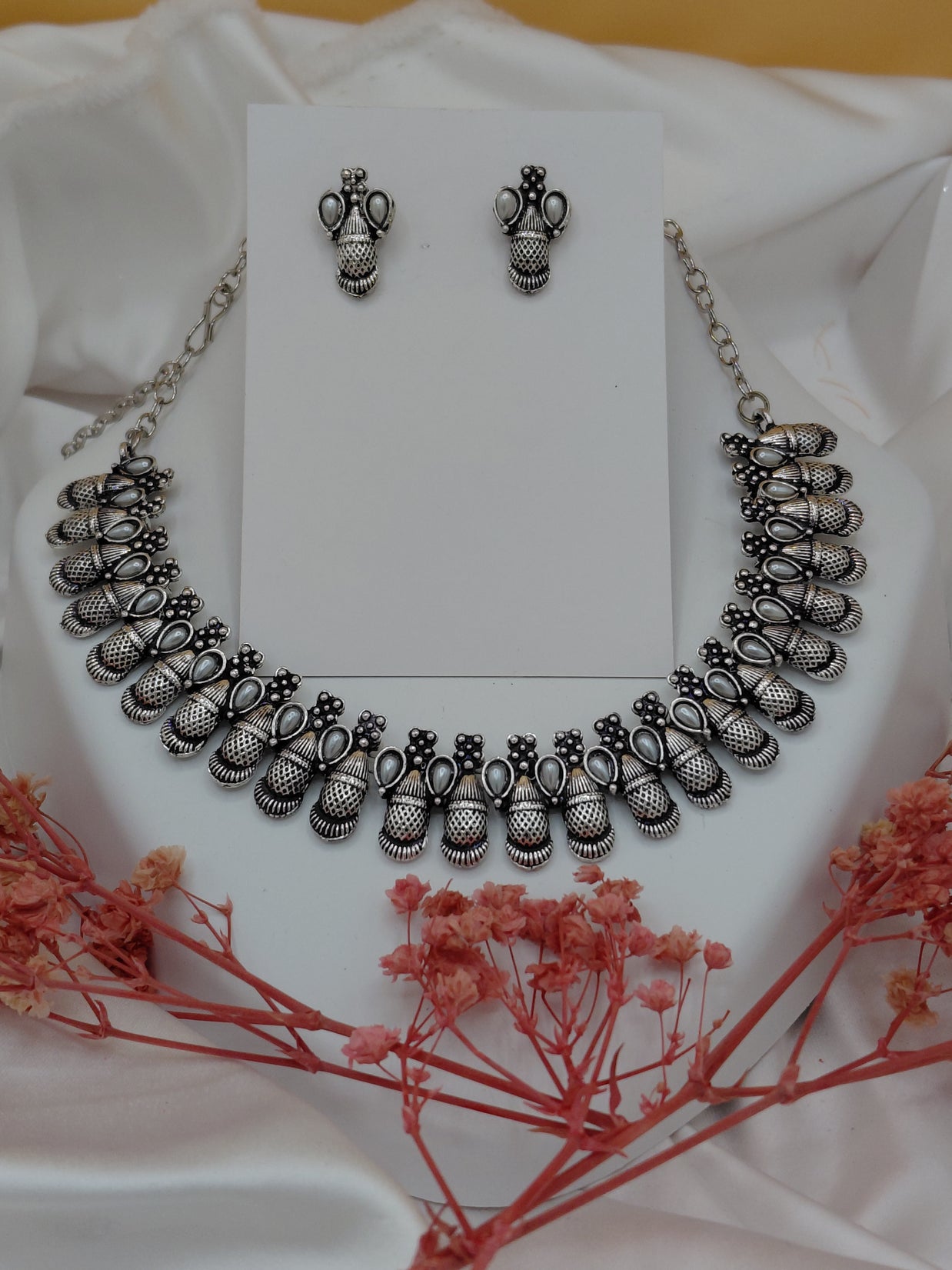 Fancy Necklace Set Black MTL
