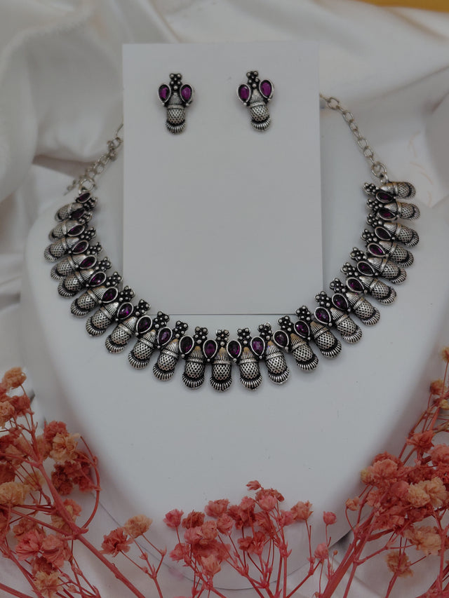 Fancy Necklace Set Black MTL
