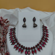 Fancy Necklace Set Black MTL