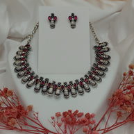 Fancy Necklace Set Black MTL