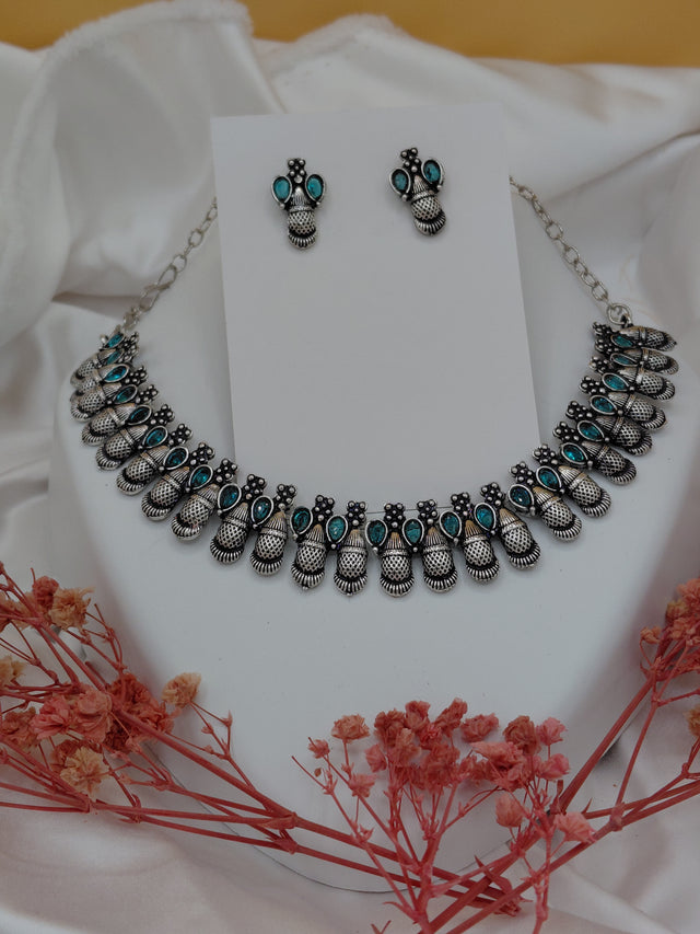 Fancy Necklace Set Black MTL