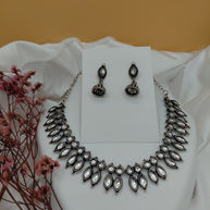 Fancy Necklace Set Black MTL